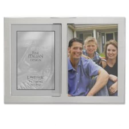 Lawrence Frames 5 x 7 in. Two Tone Triple Opening Panel Picture Frame, Silver 750057D